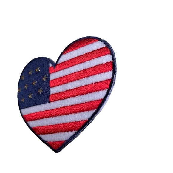 HP! Any 2/$10 Iron On American Flag Heart - Picture 3 of 8